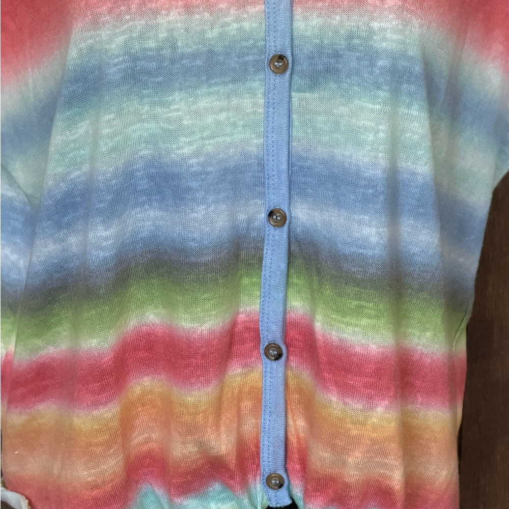 For The Republic Bright Striped Button-Up Women's Top - Picture 7 of 11